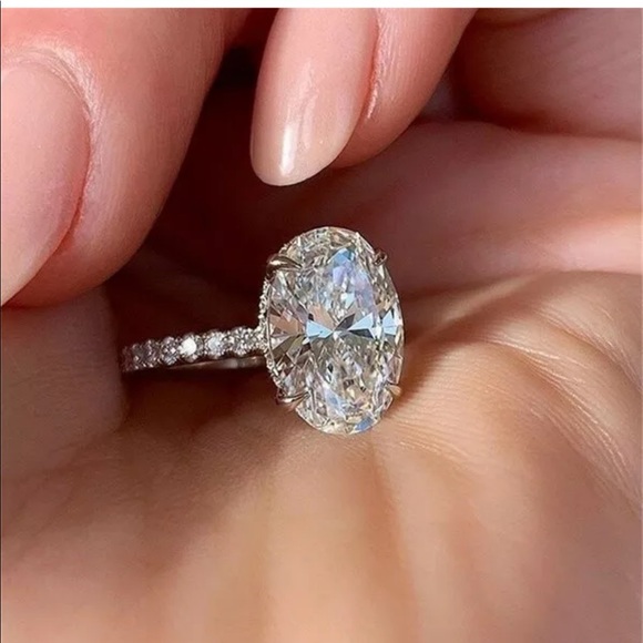 NEW 925 bridal oval engagement ring size 8 - Picture 3 of 5